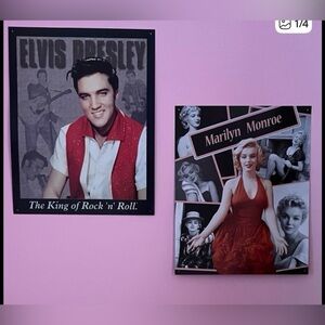 Elvis and Marilyn metal Wall Art Set 12.5X16 inches